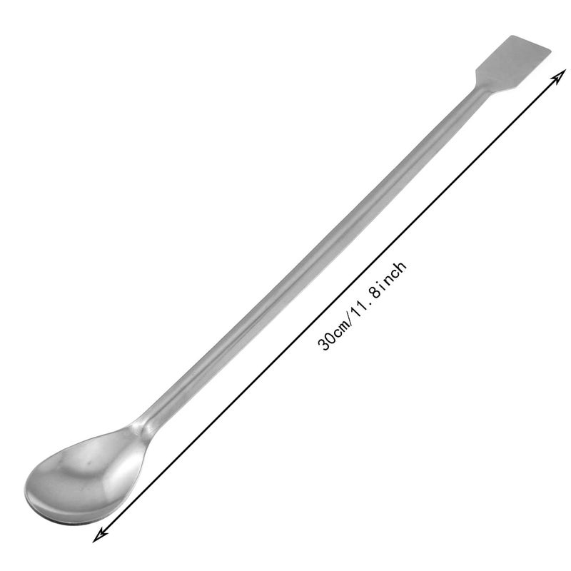 RLECS Lab Spoon 2PCS Extended 30cm/11.8 inch Stainless Steel Sampling Spoons, 2 in 1 Lab Spatula, Lab Spoon Spatula, Laboratory Sampling Spoon Mixing Spatula, Reagent Sampling Spoon - Image 2